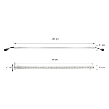 Basislisten ECD Germany 1x LED-underbelysning 50cm 5050SMD 30 LEDs hvid hvid