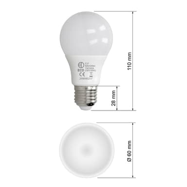 ECD Germany 6-pak E27 LED-pære 7W - erstatter 45W glødelampe - neutral hvid
