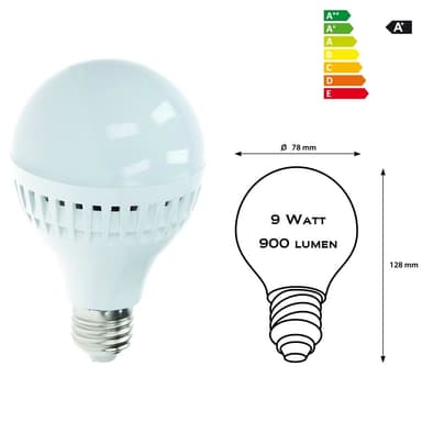 ECD Germany 12 stykker 9W E27 LED lampe | 2800 Kelvin varm hvid | 584 lumen |