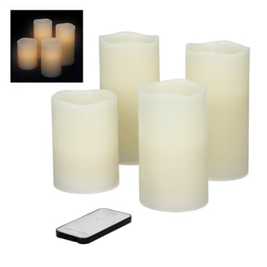 ECD Germany sæt af 12 LED Stearinlys Flammeloes Fast Wax Candles - 10 / 12,5 /