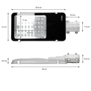 ECD Germany 3 stykker gadebelysning 40 W, 3000K, vinkel 120 °, 3200 lumen, varm