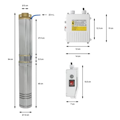 Dykpumpe godt pumpe dykpumpe rørpumpe 750 W 4000 l / h 6.7 bar