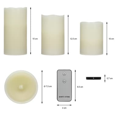 LED Stearinlys 4 Pack med fjernbetjening flimrende virkelige vokslys sæt Candle