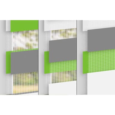ECD Germany dobbelt rullegardin 70 x 230 cm - grøn-grå-hvid - Klemmfix - duo