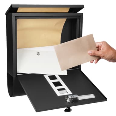 Letterbox væg Postkasse Postkasse avis holder avis roll stål Sort