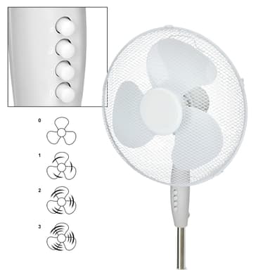 2 x piedestal fan med drejefunktion vind maskine mellemkøler oscillation 45W