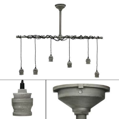 Hængelampe 120 cm lavet af metal cm E27 6 flammer