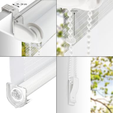 ECD Germany dobbeltblind 90 x 150 cm Hvid Klemmfix Duo blinde uden at bore