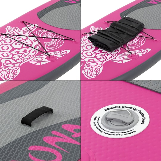Surfbræt Stand Up Paddle SUP bord Maona padle bord oppustelige pink 308 cm