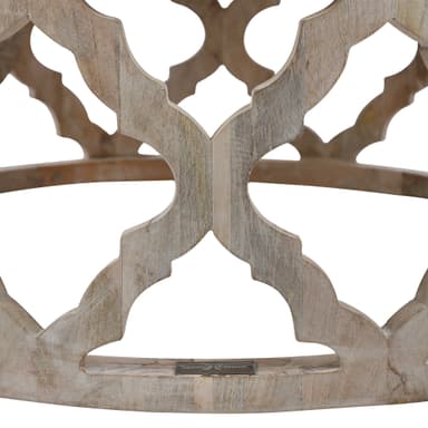 WOMO-DESIGN Orientalsk sofabord Madrid Ø75x35 cm rundt, natur / hvid, massiv