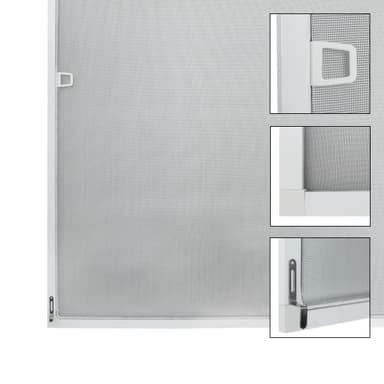 ECD Germany 3 pak skærmen dør med aluminiumsramme - 120x140 cm - Hvid -