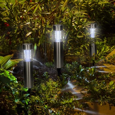 Solar lampe solcellelampe haven lampe LED sol lampe stål IP44 8