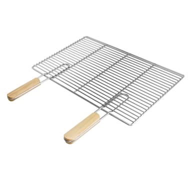 Rustfrit stål grill rustfrit stål grill rist med aftagelige håndtag 54 x 34 cm