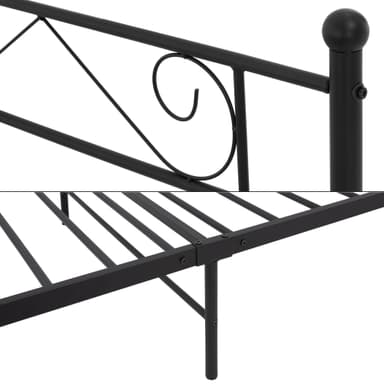 ML Design dag seng 90x200cm metal seng på stålramme med hoved og fod del,