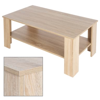 ML Design sofabord i moderne træ look, 100 × 43 × 57 cm, spånplader, Sonoma eg,