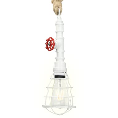 Hængende lampe suspension Loftslampe lampe Vintage Retro Water Pipe Hvid E27
