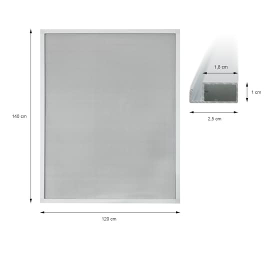 ECD Germany 5-pack skærmen dør med aluminiumsramme - 120x140 cm - Hvid -