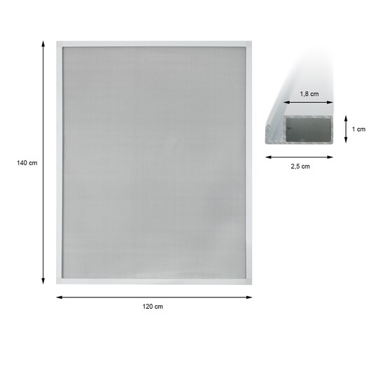 ECD Germany 3 pak skærmen dør med aluminiumsramme - 120x140 cm - Hvid -
