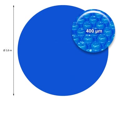 ECD Germany pool solfilm rund Ø 3.6m 400 pm blå, PE bobleplast, hurtigere vand