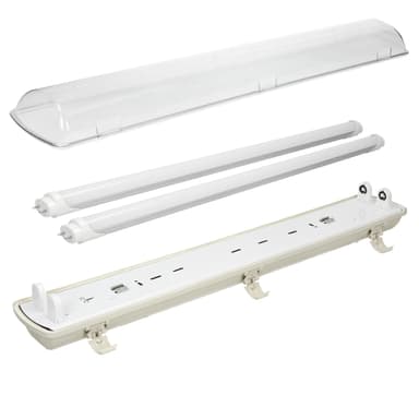 ECD Germany LED fugtisoleret armatur 60cm - IP65 vandtæt - egnet til 2x LED T8 -