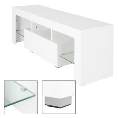 ML-Design Moderne TV Lowboard TV-stativ med LED Beleuchting for tv, 130x49x45cm,