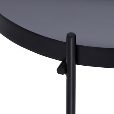 WOMO-DESIGN design sofabord Ø75x35 cm i sort lavet af metal og glas, stuebord