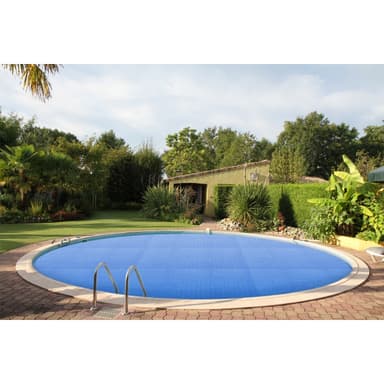 ECD Germany pool solfilm rund Ø 3.6m 400 pm blå, PE bobleplast, hurtigere vand