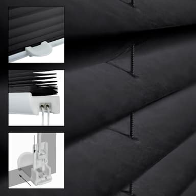 ECD Germany plisségardin Klemmfix uden at bore 45x150 cm sort uigennemsigtig sol