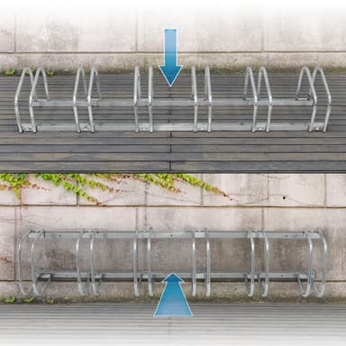 ECD Germany cykelstativ til 6 cykler 160x32x27 cm lavet af galvaniseret stål,