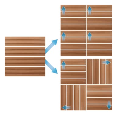 ECD Germany WPC terrassefliser 30x30 cm 55er besparelsessæt til 5m² lysebrun i