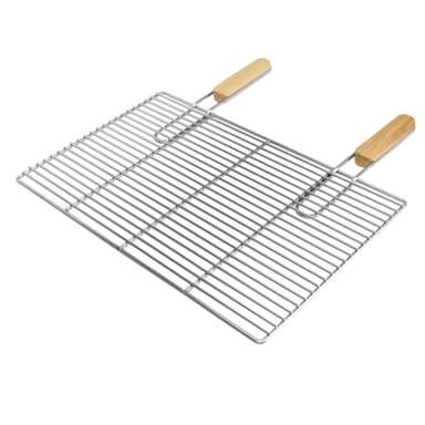 Rustfrit stål grill rustfrit stål grill rist med aftagelige håndtag 54 x 34 cm