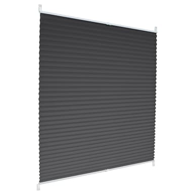 ECD Germany plisségardin Klemmfix uden at bore 75x200 cm mørkegrå uigennemsigtig