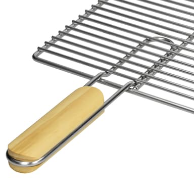 Grill rustfrit stål grill rist med aftagelige håndtag 60 x 40 cm