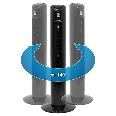 Pedestal fan piedestal fan tårn ventilator fan fjernbetjening 45W Sort