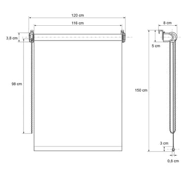 ECD Germany mørklægningsgardin 120 x 150 cm blå med stjerner Klemmfix uden at