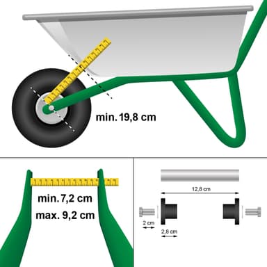 Trillebørhjul massivt gummi PU blå 4,80 / 4,00-8 390 mm