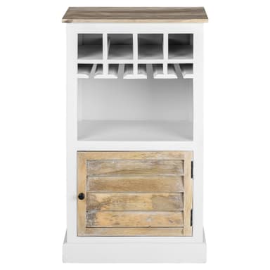 Womo Design Vinskab med glasbeslag og dør, 55x95x42cm, hvid / træ look, unik,