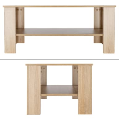 ML Design sofabord i moderne træ look, 100 × 43 × 57 cm, spånplader, Sonoma eg,