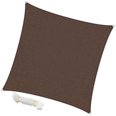 Markise solbeskyttelse skygge sejl skygge 5 x 5 m Brun 100% HDPE