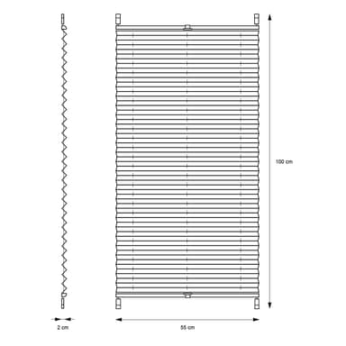 ECD Germany plisségardiner Klemmfix uden at bore 55x100 cm sort uigennemsigtig
