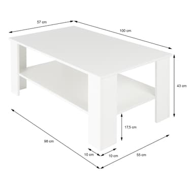 ML Design sofabord med masser af opbevaringsplads, 100 × 43 × 57cm, spånplader,
