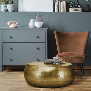 Sofabord Ø 60x30 cm Guld Aluminium WOMO Design