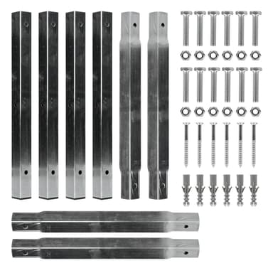 ECD Germany cykelstativ til 6 cykler 160x32x27 cm lavet af galvaniseret stål,
