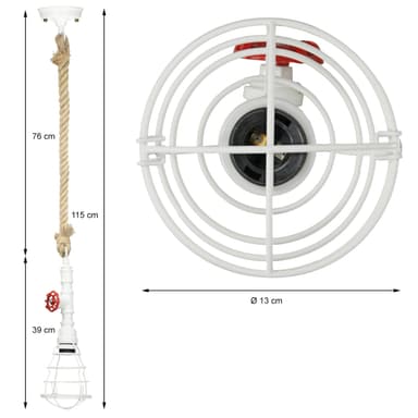 Hængelampe 115 cm lavet af metal cm E27 1 flamme