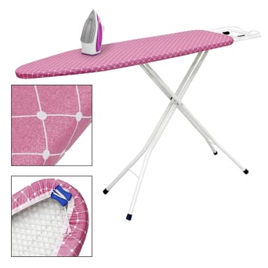 Strygebræt bord med beslag bakke 110 x 34cm Pink med glimmer og diamanter