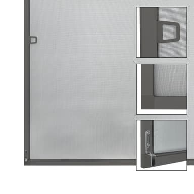 Insektnet Grå 130 x 150 cm vindue insekt vindue aluminiumsramme