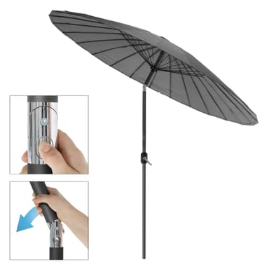 Parasol Shanghai med stativ Ø 325 cm Antracit fremstillet af aluminium og