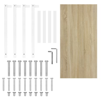 ML-Design skrivebord computer skrivebord 120x60x74,5 cm træ eg og hvid med