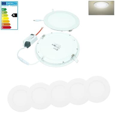ECD Germany 5-pk LED-forsænket spotlight 18W - lofts spotlight til loft ultralyd