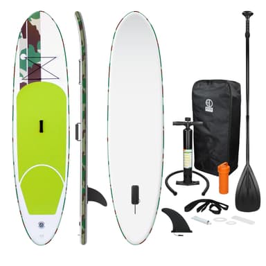 Surfbræt Stand Up Paddle SUP bord padle bord oppustelige padle Grøn 308 cm